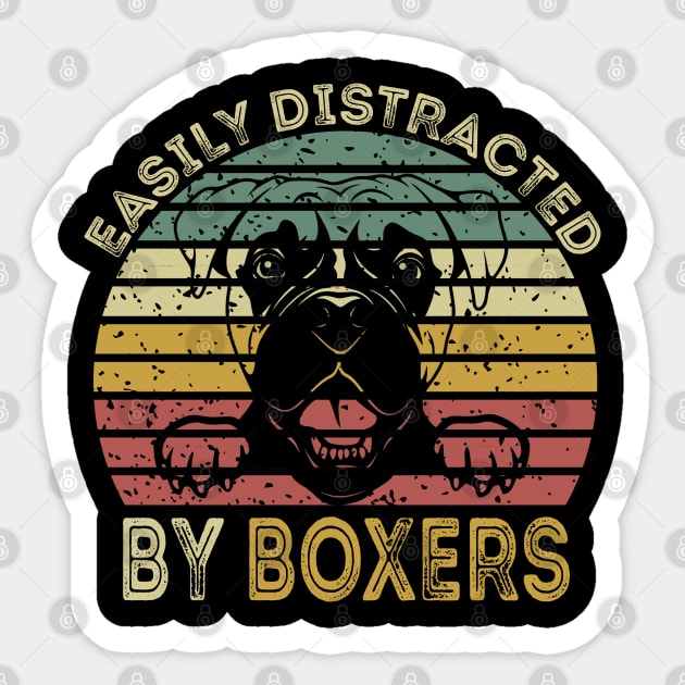 Easily Distracted By Boxers Sticker by DragonTees